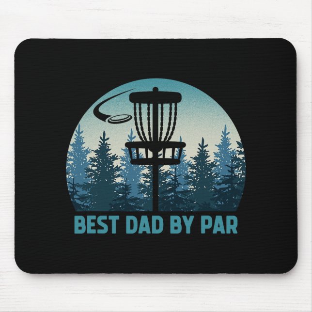 Bästa pappa genom Par Rolig Disc Golf Frisbee Golf Musmatta (Framsidan)