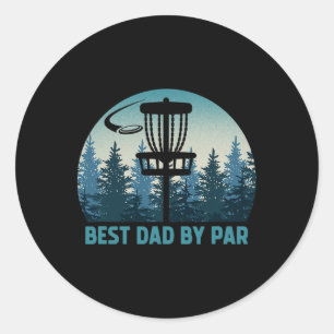 Bästa pappa genom Par Rolig Disc Golf Frisbee Golf Runt Klistermärke