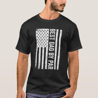 Bästa pappa genom Par Vintage Retro Golf Fars dag T Shirt