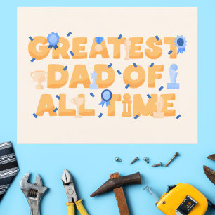Bästa pappa genom tiderna Illustrerad trofé Vykort