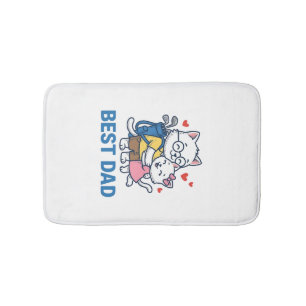 Bästa pappa golf katt kram söt vektor design_1 badrumsmatta