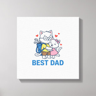 Bästa pappa golf katt kram söt vektor design_1 canvastryck
