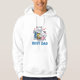 Bästa pappa golf katt kram söt vektor design_1 hoodie