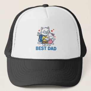 Bästa pappa golf katt kram söt vektor design_1 keps
