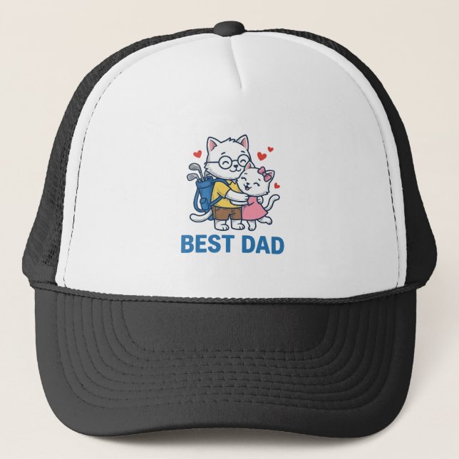 Bästa pappa golf katt kram söt vektor design_1 keps (Framsida)