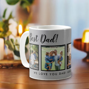 Bästa Pappa! Grått för meddelandeljus för fotokoll Kaffemugg