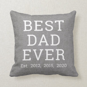 Bästa Pappa-Grått-Linen-Fars dag Kudde