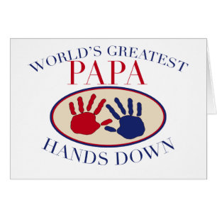 Bästa Pappa Hands Down Hälsningskort