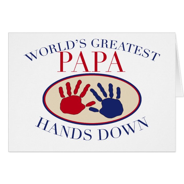 Bästa Pappa Hands Down Hälsningskort (Framsidan Horizontal)