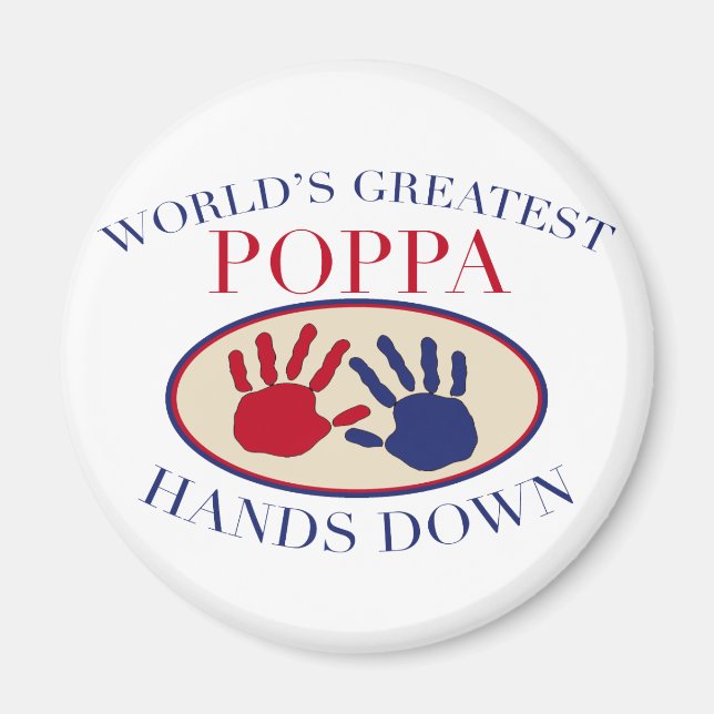 Bästa Pappa Hands Down Magnet (Framsidan)