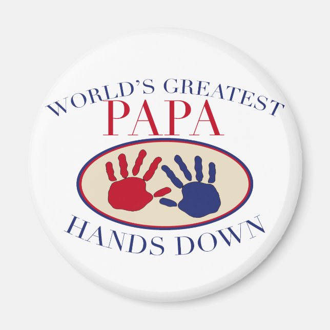 Bästa Pappa Hands Down Magnet (Framsidan)