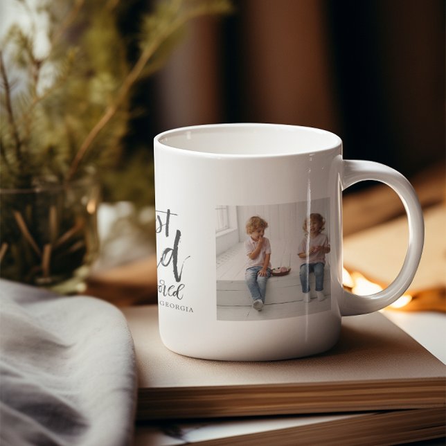 Bästa Pappa | Handskrift: två fotokollage Kaffemugg (Skapare uppladdad)