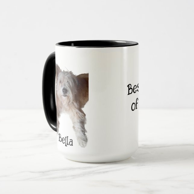 Bästa Pappa Hund, Foto Och Namn, Mugg (Framsida vänster)