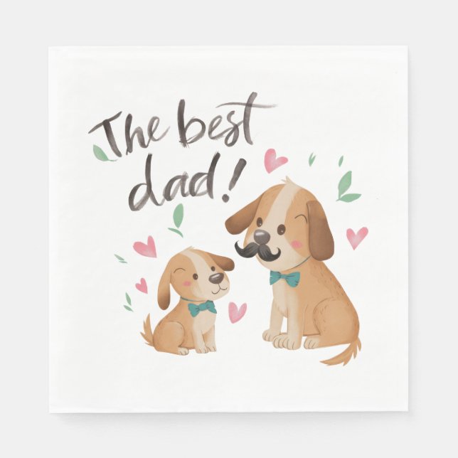 Bästa Pappa Hund Pappersservett (Framsidan)