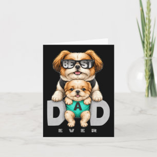 Bästa pappa hund rolig fadersdagspresent söt valp kort