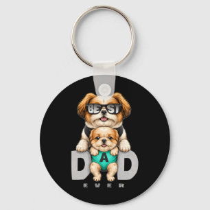 Bästa pappa hund rolig fadersdagspresent söt valp nyckelring