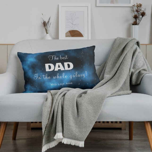 Bästa Pappa i Blue galaxy Lumbarkudde (Skapare uppladdad)
