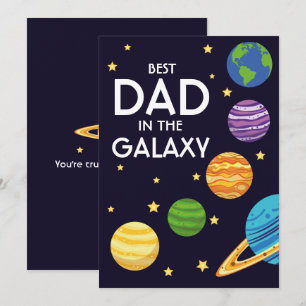 Bästa pappa i galaxen Fars dag Rymden Planeter Julkort