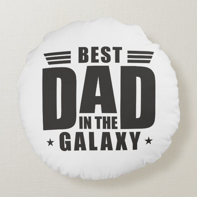 Bästa Pappa i Galaxy - Fars dag, födelsedagen Rund Kudde (Baksidan)