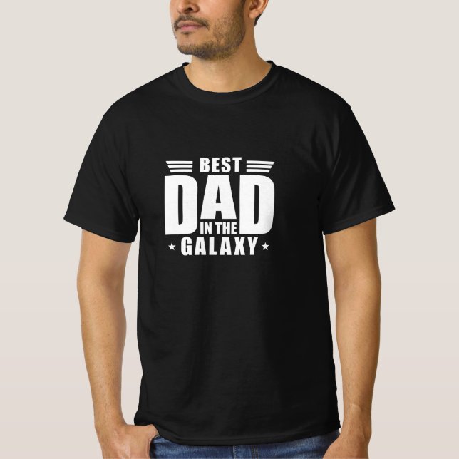 Bästa Pappa i Galaxy - Fars dag, födelsedagen T Shirt (Framsida)