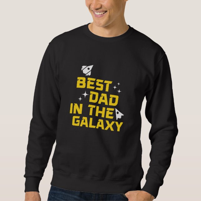 Bästa Pappa i Galaxy Fars dag Lång Ärmad Tröja (Framsida)