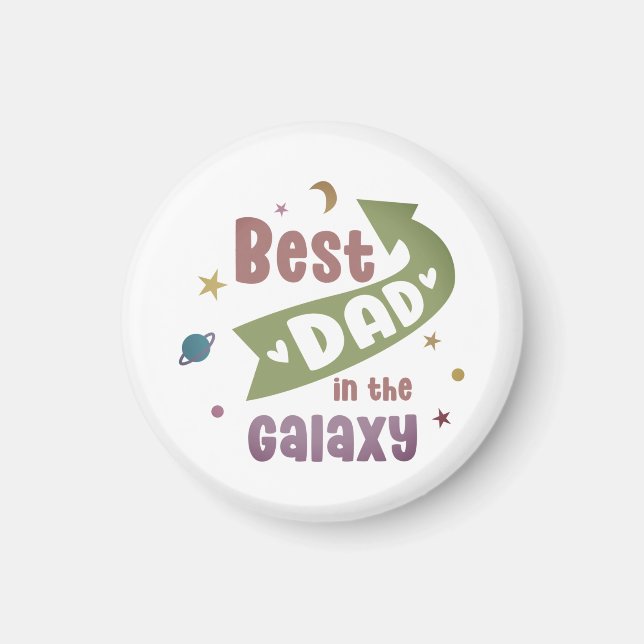 Bästa Pappa i Galaxy Typografi Magnet (Framsidan)