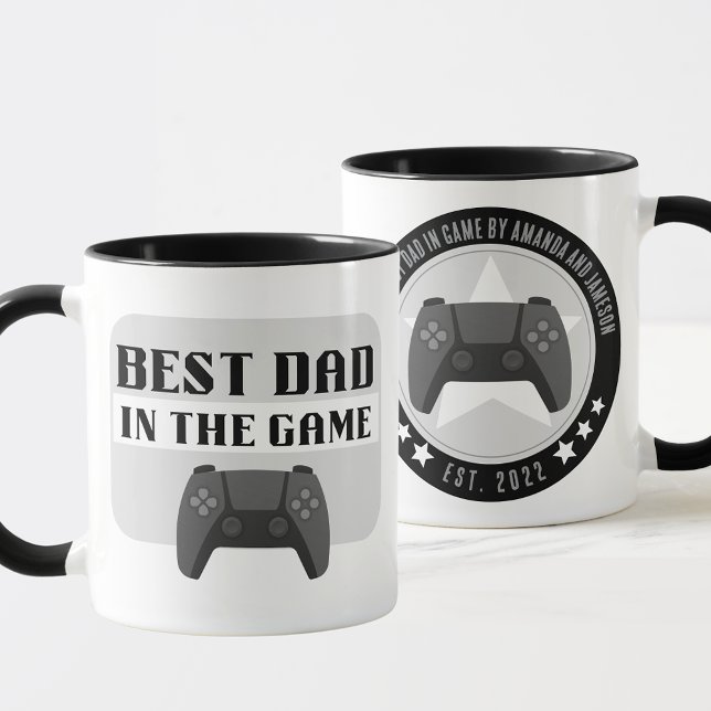 Bästa Pappa i spelet i Personlig mugg (Best in the Game Personalized Gift Mug for Gaming Dads and Step Dads )