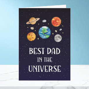 Bästa pappa i universum Citat Fadersdag Vikad Kort