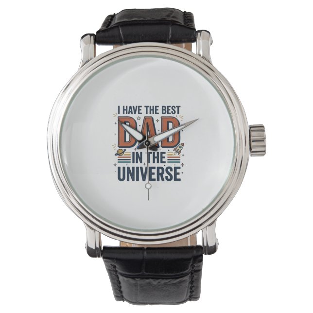 Bästa pappa i universum rymdvektordesign_1 armbandsur (Framsida)