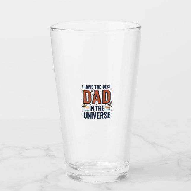 Bästa pappa i universum rymdvektordesign_1 glaskopp (Framsida)