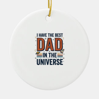 Bästa pappa i universum rymdvektordesign_1 julgransprydnad keramik