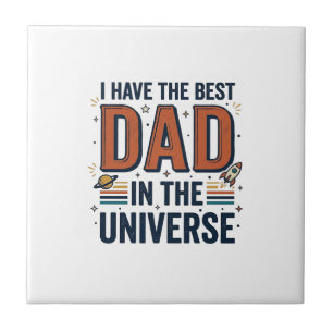 Bästa pappa i universum rymdvektordesign_1 kakelplatta
