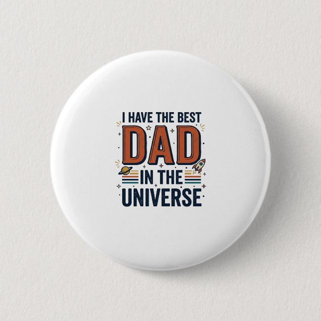 Bästa pappa i universum rymdvektordesign_1 knapp (Framsida)