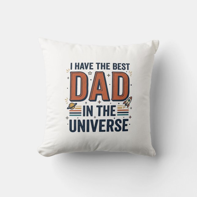 Bästa pappa i universum rymdvektordesign_1 kudde (Framsida)