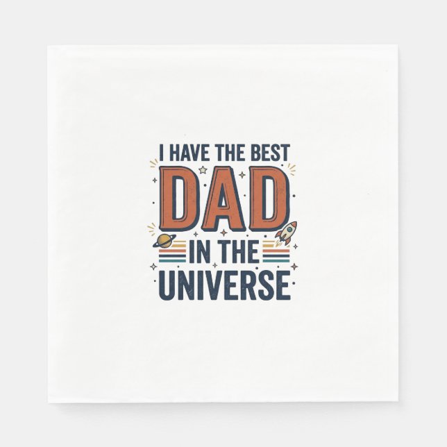 Bästa pappa i universum rymdvektordesign_1 pappersservett (Framsidan)