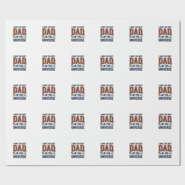 Bästa pappa i universum rymdvektordesign_1 presentpapper (Platt)
