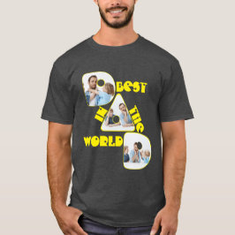 BÄSTA PAPPA I VÄRLDEN, 3 bilder collage, gul T Shirt