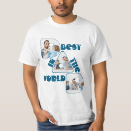 BÄSTA PAPPA I VÄRLDEN,3 bilder collage, mörk cyan T Shirt