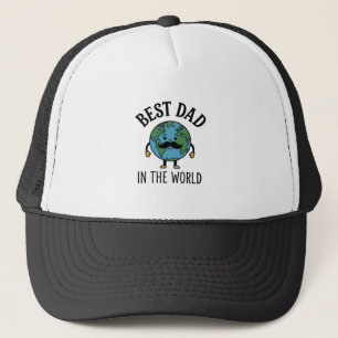 Bästa pappa i världen Earth Mustache Shirt Design_ Keps