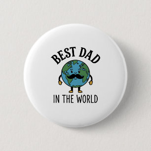 Bästa pappa i världen Earth Mustache Shirt Design_ Knapp