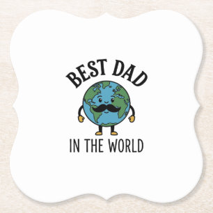 Bästa pappa i världen Earth Mustache Shirt Design_ Underlägg Papper