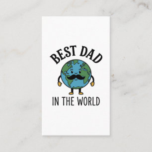 Bästa pappa i världen Earth Mustache Shirt Design_ Visitkort