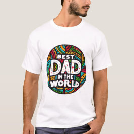 Bästa pappa i världen - Levande regnbågsmosaik T Shirt