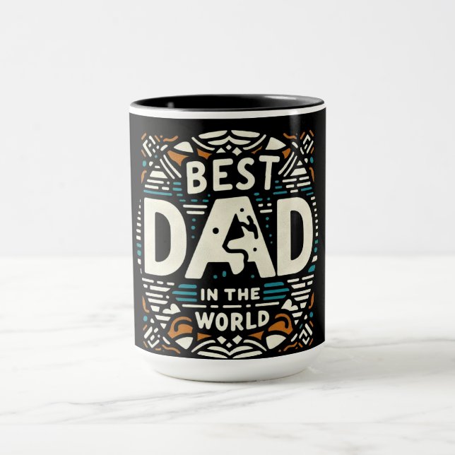 Bästa pappa i världen - Retro geometrisk Mugg (Center)