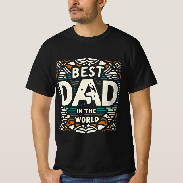 Bästa pappa i världen - Retro geometrisk T Shirt (Framsida)