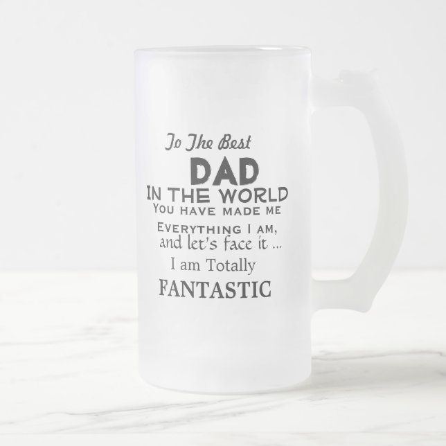 Bästa pappa i världen ROLIGT FADER PRESENT Frostat Ölglas (Höger)