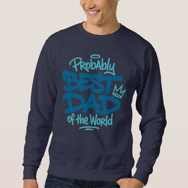 Bästa pappa i världen T-shirt Lång Ärmad Tröja (Framsida)