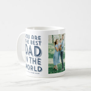 Bästa Pappa i World Blue Photo Fars dag Kaffemugg