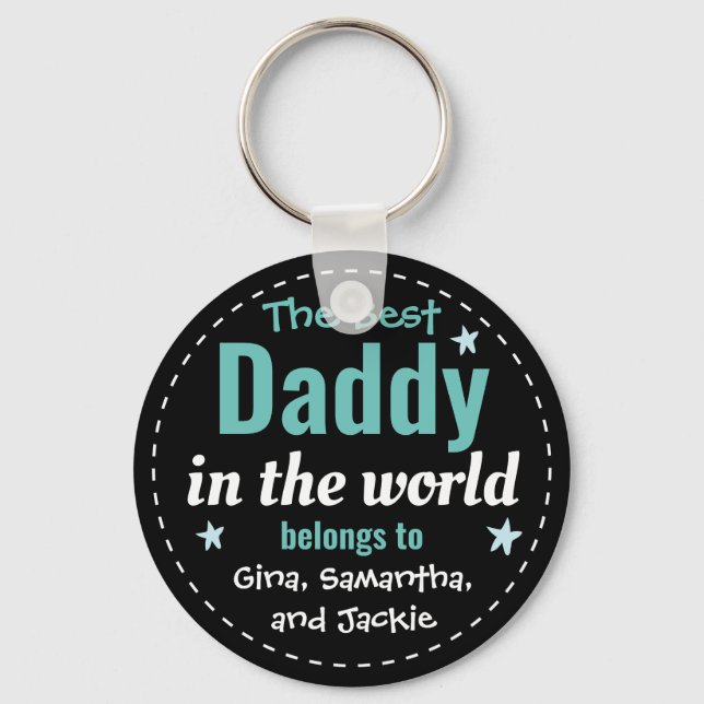 Bästa pappa i World Custom Name Keychain Nyckelring (Framsida)