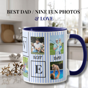 Bästa Pappa KÄRlek Anpassad Nio Foto Collage Kaffe Mugg